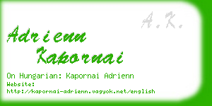 adrienn kapornai business card